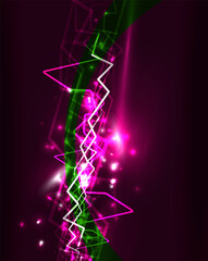 Neon lightning vector background