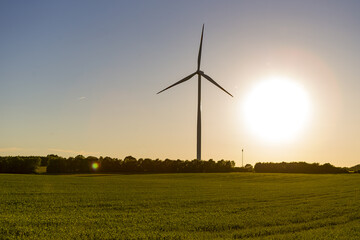 windmills and a beautiful sunset