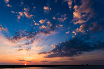 Sunrise, landscape. Okinawa, Japan, Asia.