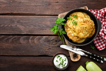 Zucchini fritters, vegetable pancakes