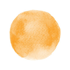 Orange round watercolor on white background