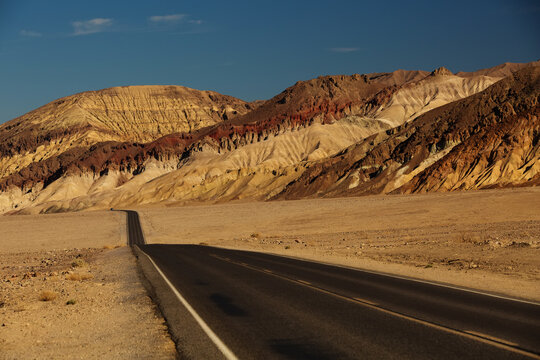 View along Badwater Road in Death Valley National Park, California, USA