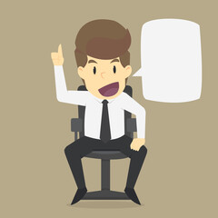 businessman talks presented his idea