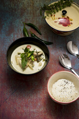 Thai green curry with rice.