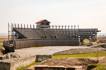 Fototapeta na wymiar The remains of the ancient Roman arena