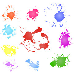 colored splash paint blot