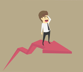 Obraz premium Business concept in growth economic or financial situation. businessman riding on rising arrow graphs