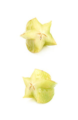 Fototapeta premium Sliced carambola fruit isolated