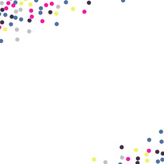 confetti colorful polka dot square shape card background isolated