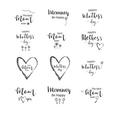 Happy Mother's Day - hand drawn calligraphy  phrases