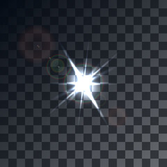 flashe isolated on a transparent background. Vector effect for decoration. Glare texture and star