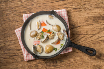 クラムチャウダー　ボストン風　 clam chowder