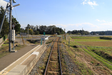 Fototapeta na wymiar Train staion in the rural area of Japan