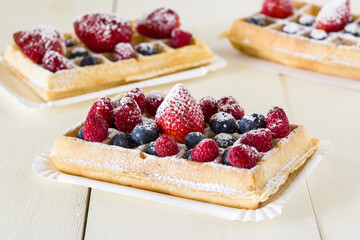 Waffles with fruit