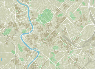 Obraz premium Mapa miasta wektor Rzymu z dobrze zorganizowanych oddzielnych warstw.