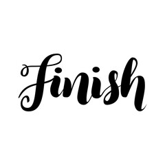 Finish lettering word logo isolated on white, vector illustration.