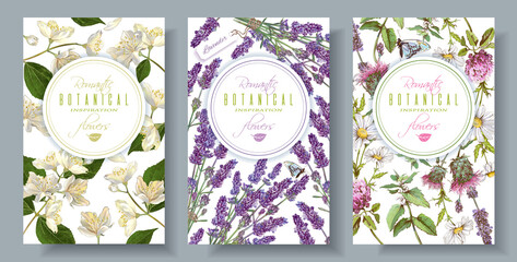 Floral vertical banners