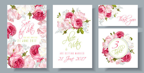 Rose wedding invitation - 157141545