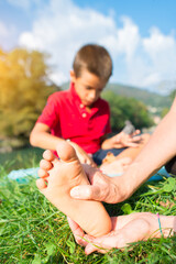 Reflexology foot of a child