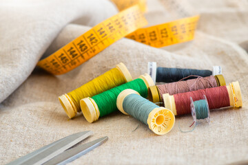 Fototapeta na wymiar Sewing material with centimeter Tailor