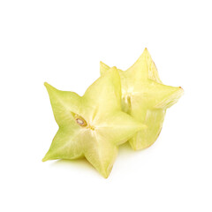 Fototapeta premium Sliced carambola fruit isolated