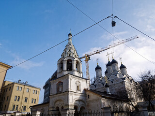 Fototapeta na wymiar The Orthodox Church in Moscow, Petrovka street