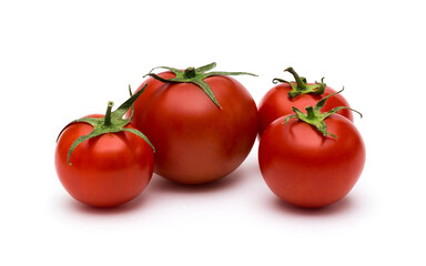 Tomatoes on a white background