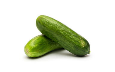 Cucumbers on a white background