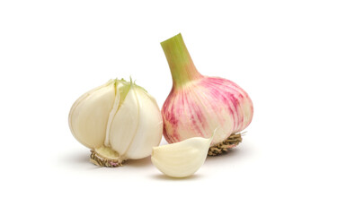 Garlic on a white background