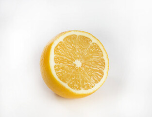 Lemon isolated on white background macro image