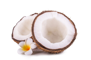 Coconut on a white background
