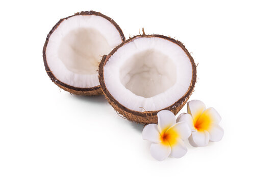 Coconut on a white background