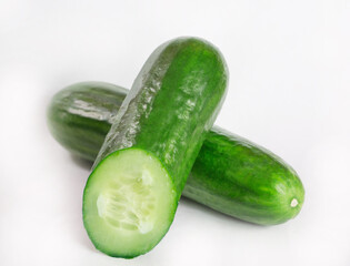 Cucumber close up isolated macro image