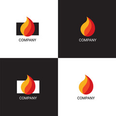 Fireplace services or selling company logo