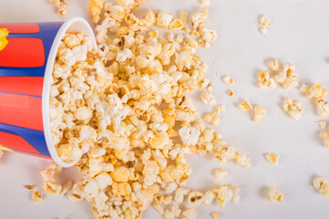 Popcorn on white background