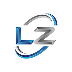 Simple initial letter logo modern swoosh LZ