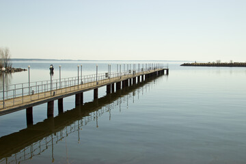 Pier in the river port of Ulyanovsk.