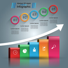 Business Infographics origami style Vector illustration.