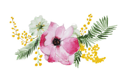 Bouquet of watercolor flowers