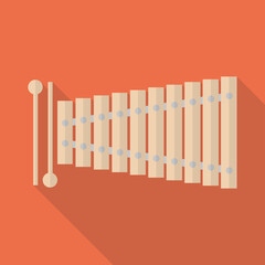 The xylophone image. Flat design
