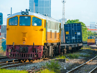 Obraz premium Freight train was arriving the yard, 2016. (Taken from public area.)