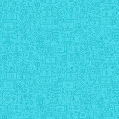 Blue Line Bitcoin Seamless Pattern