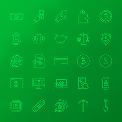 Crypto Currency Line Icons