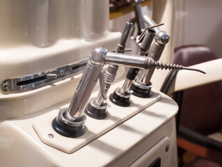 Zahnarzt, antike medizinische Ausstattung, Nahaufnahme 