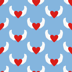 Heart with wings pattern