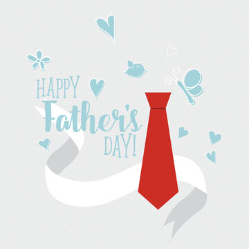 Happy fathers day card design with Big Tie. Vector Illustration