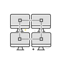 Color box icon, network illustration, icon