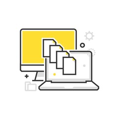 Color box icon, synchronisation illustration, icon