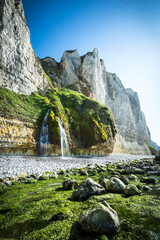 Wasserfall in Frankreich an der Alabasterküste/Fecamp