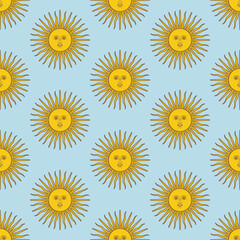 Sun seamless pattern